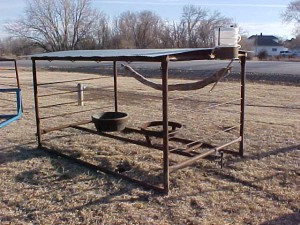 2 Tub Salt Feeder can be made portable with wheels and hitch