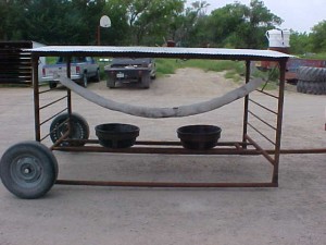 2 Tub Salt Feeder can be made portable with wheels and hitch